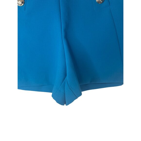 2/ $30 ZARA Turquoise High-Waisted Shorts L Polyester Blend - Picture 8 of 12